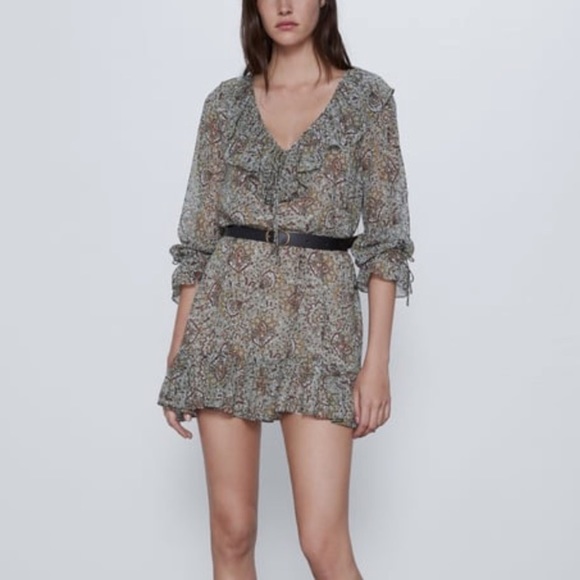 Zara PRINTED MINI DRESS
KHAKI​​ - Picture 2 of 2